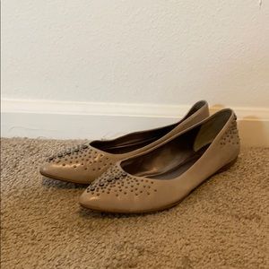 Studded tan flat